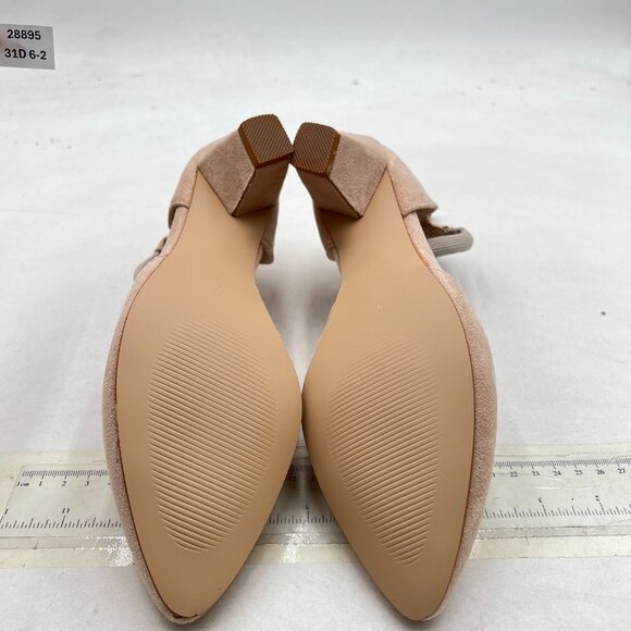 Wo Wagas Apricot Ankle Strap Pumps Back Zip D’Orsay Special Chunky Heels Shoes - Picture 7 of 8